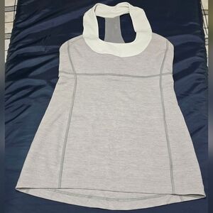 Lululemon Gray and White Tank Top Size 6